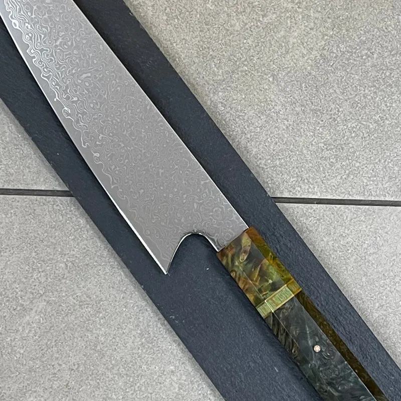 Cuchillo Kiritsuke Damascus 21 cm | Acero VG10 67 Capas | Mango Abedul Estabilizado
