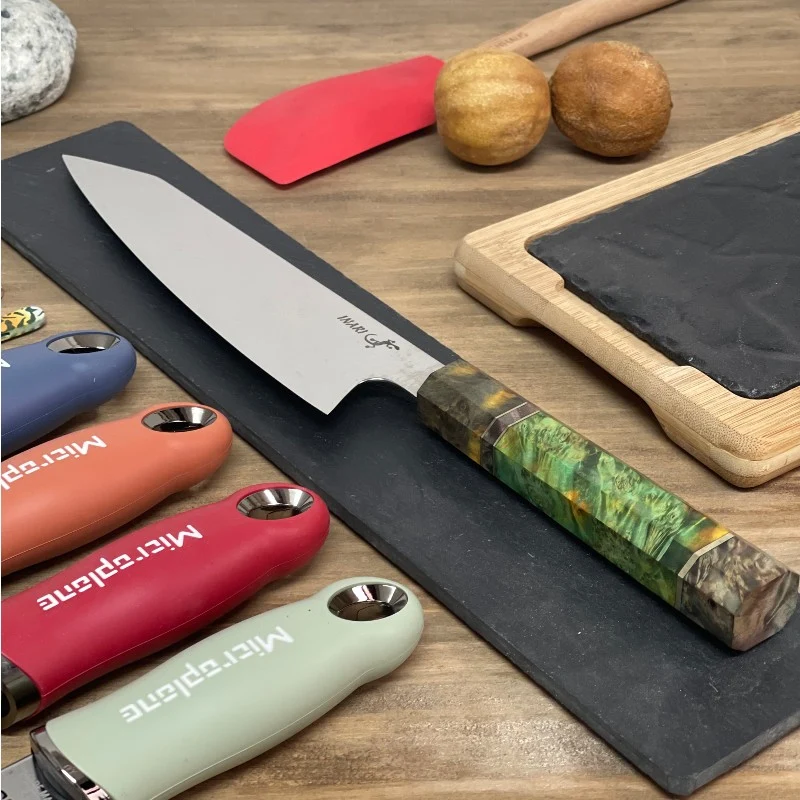 Cuchillo Kiritsuke Damascus 21 cm | Acero VG10 67 Capas | Mango Abedul Estabilizado