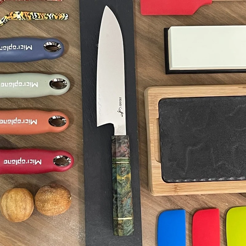 Cuchillo Santoku Inari Damascus Abedul