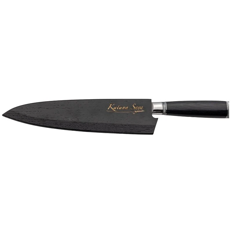 Cuchillo Gyuto Katana Saya 20cm - Acero Damasco VG-10 67 Capas con Funda Magnética