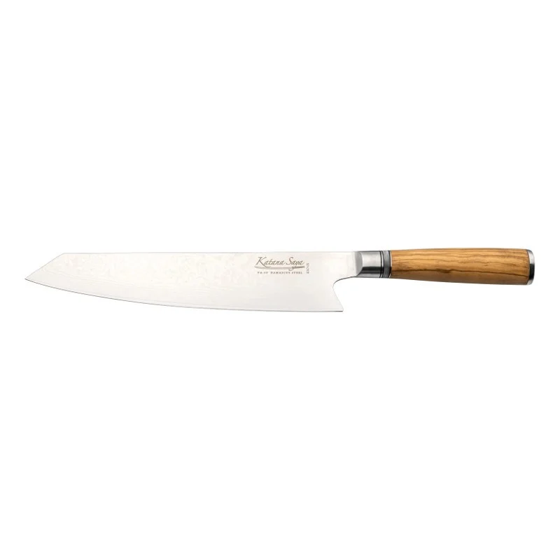 Katana Saya Cuchillo Kiritsuke 24 cms acero damasco 67 capas OliveWood