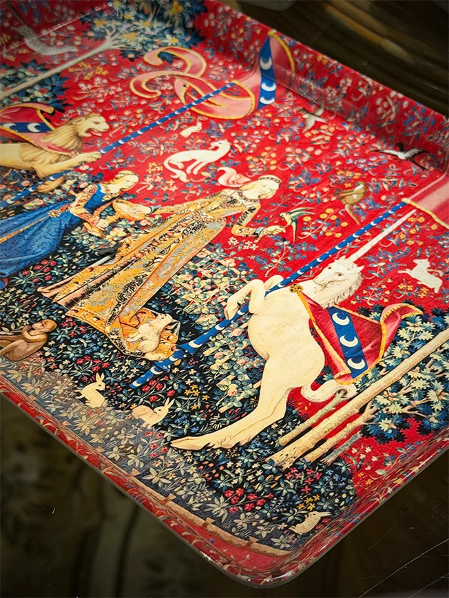 Bandeja Pequeña de Melamina 'La Dama y El Unicornio' - Musée de Cluny