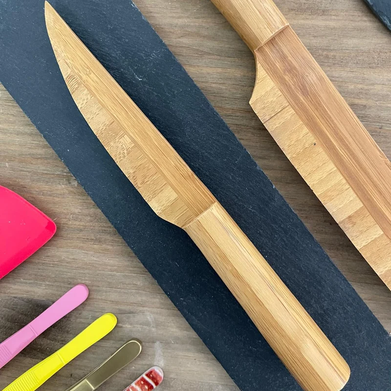 Cuchillo Artesanal de Bambú para Verduras | Ecológico y Antioxidante