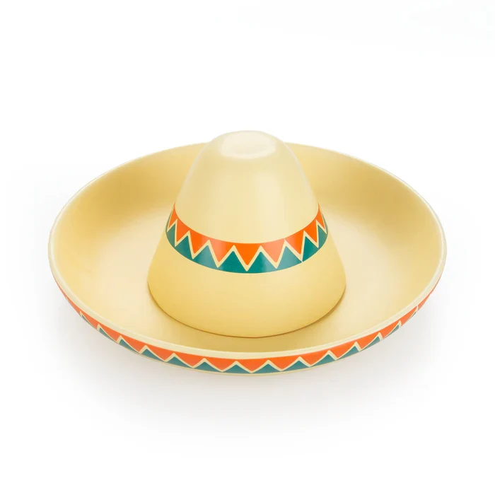 Plato para Nachos y Salsa The Mexican - Diseño Sombrero Mexicano Cerámica