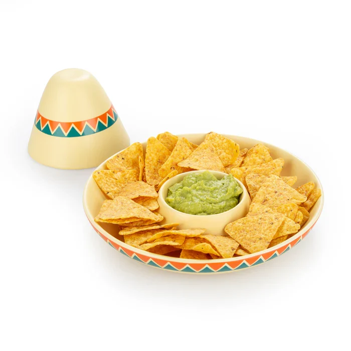 Plato para Nachos y Salsa The Mexican - Diseño Sombrero Mexicano Cerámica