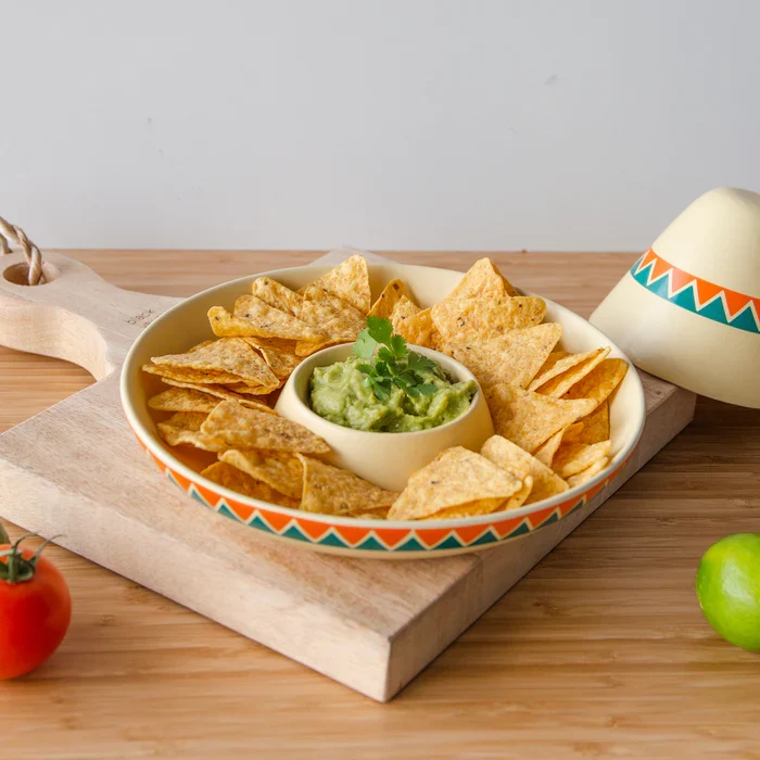 Plato para Nachos y Salsa The Mexican - Diseño Sombrero Mexicano Cerámica
