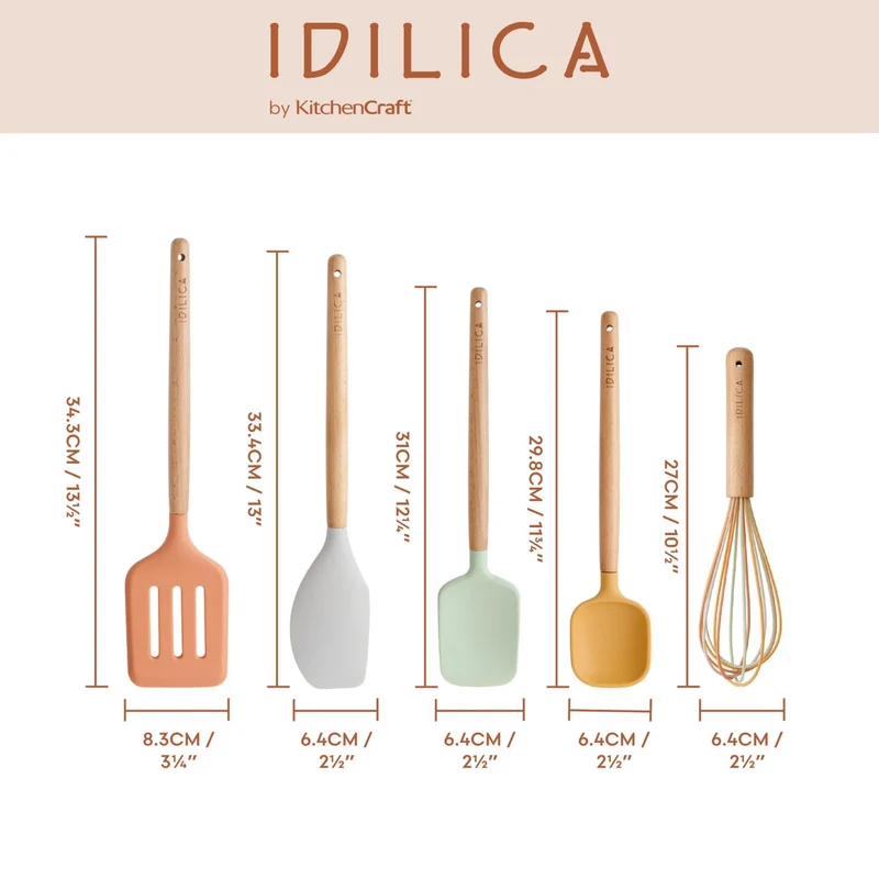 Juego de 5 utensilios de silicona KitchenCraft Idilica