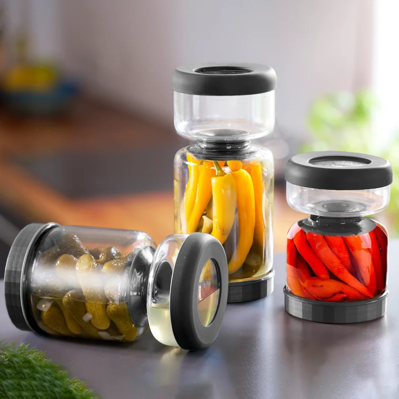Tarro Escurridor para Encurtidos – Vidrio Borosilicato con Escurridor Extraíble