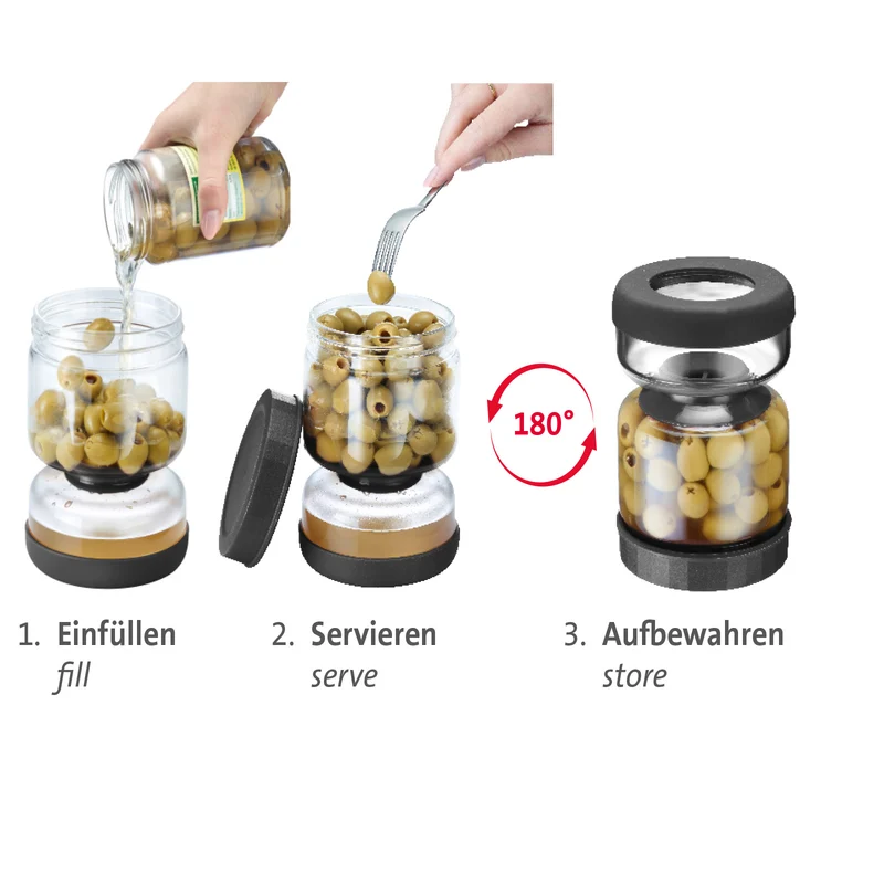 Tarro Escurridor para Encurtidos – Vidrio Borosilicato con Escurridor Extraíble