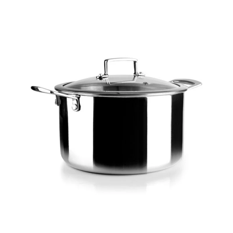 Olla tricapa con tapa de Cristal