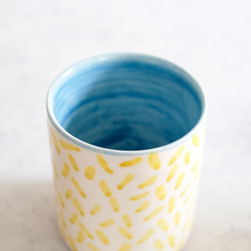 Taza Azul Claro/Amarillo 200ml