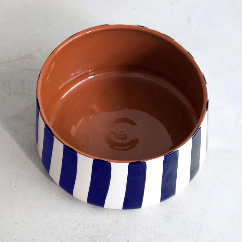 Cuenco grande a rayas azul, Ø 23 cm