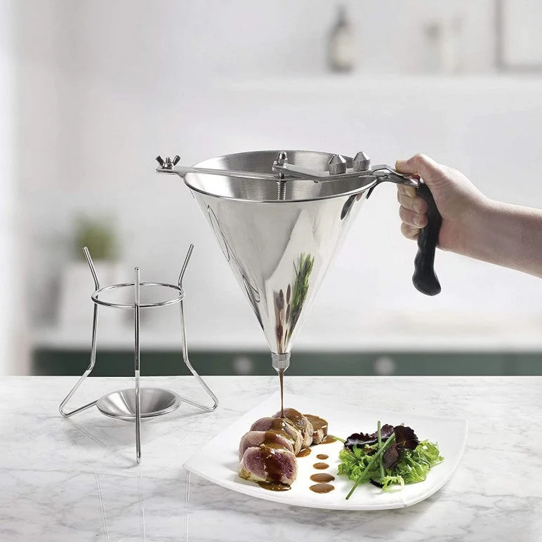 Dosificador de Salsas Lacor 2L - Acero Inoxidable con 3 Boquillas