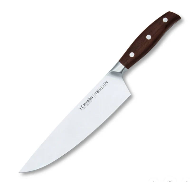 Cuchillo Chef 3 Claveles Norden 20 cm – Mango Roble y Acero Inoxidable