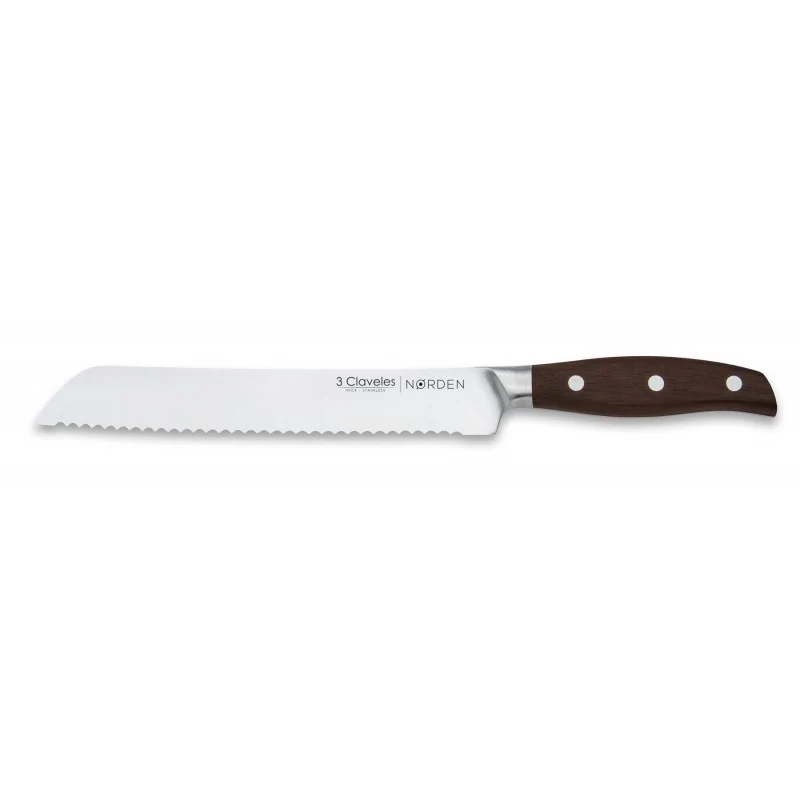Cuchillo Panero 3 Claveles Norden 20 cm – Hoja Dentada y Mango Roble