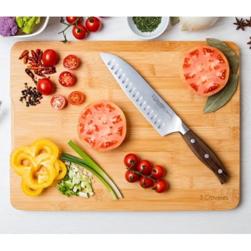 Cuchillo Santoku 3 Claveles Norden 17 cm – Mango Roble y Acero Inoxidable