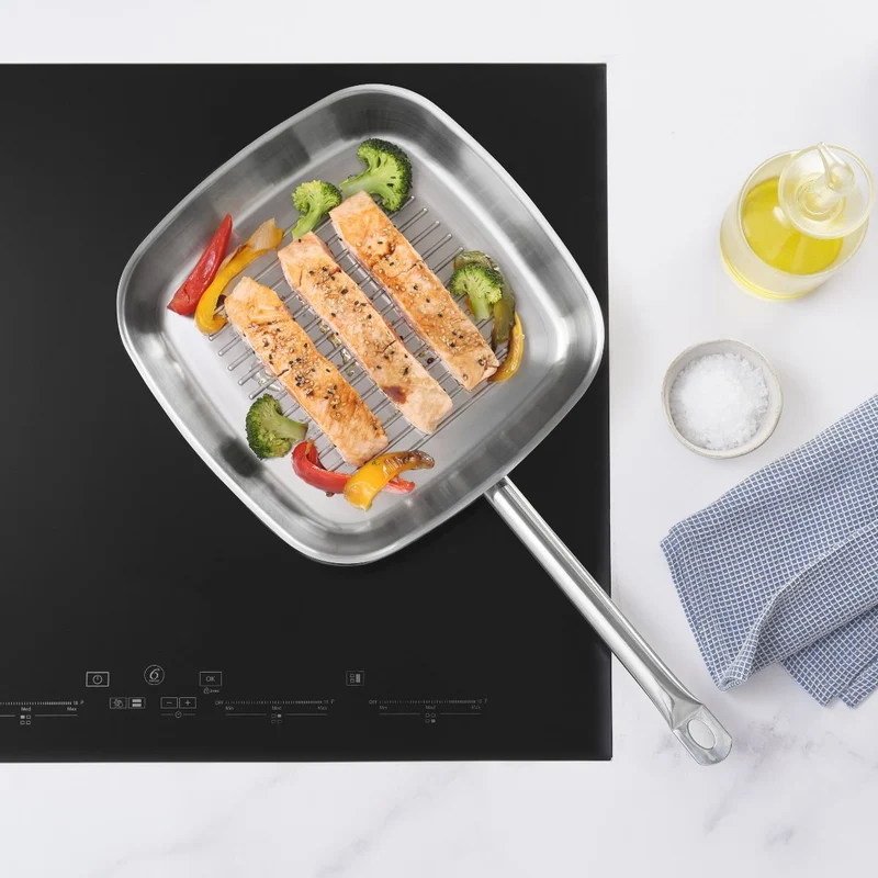 Grill con rayas de acero inoxidable sin antiadherente Profesional