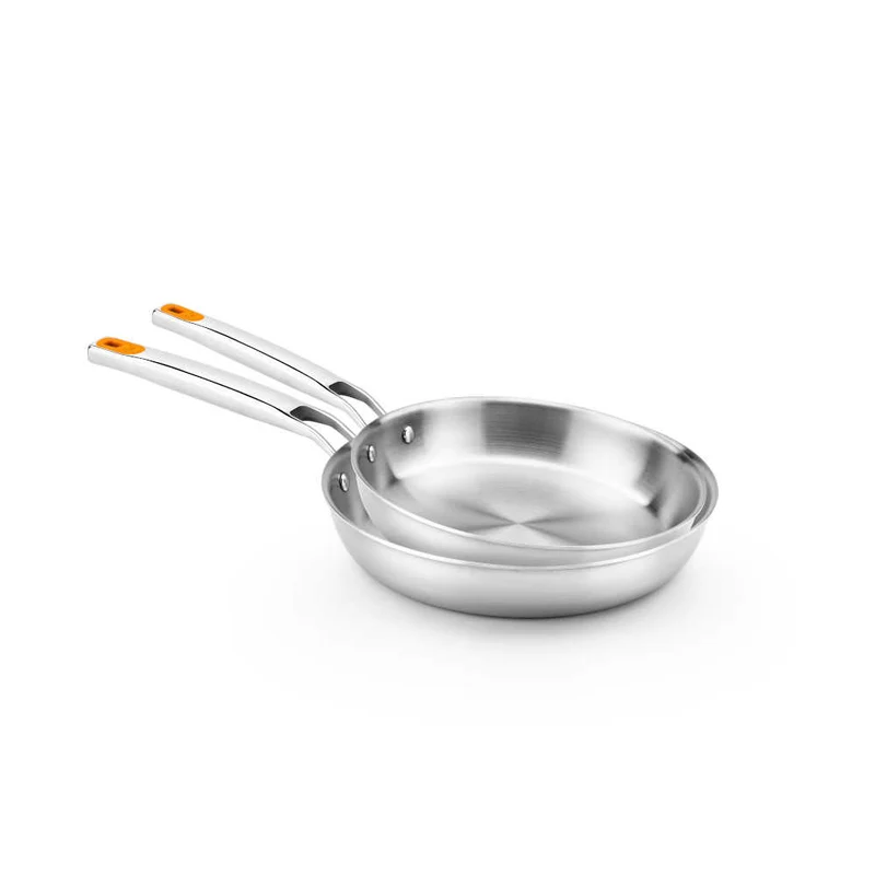 Set de 2 sartenes acero inoxidable sin antidherente Efficient Inox 20-24 cm