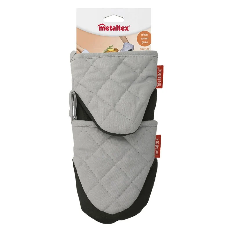 PACK 2 GUANTES DE HORNO POLIESTER/GOMA 14CM