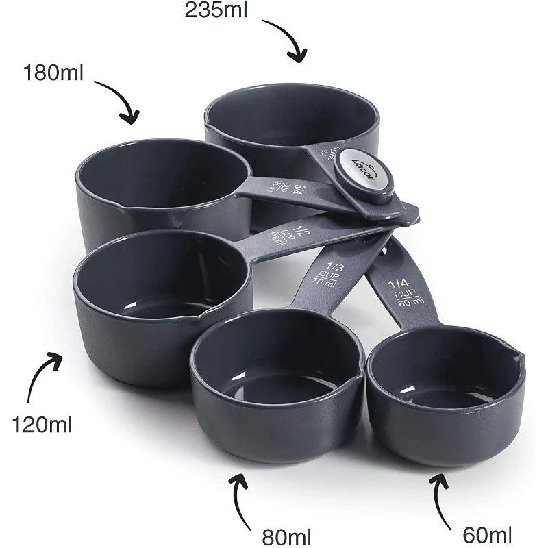 Juego de 5 cazos medidores Grey