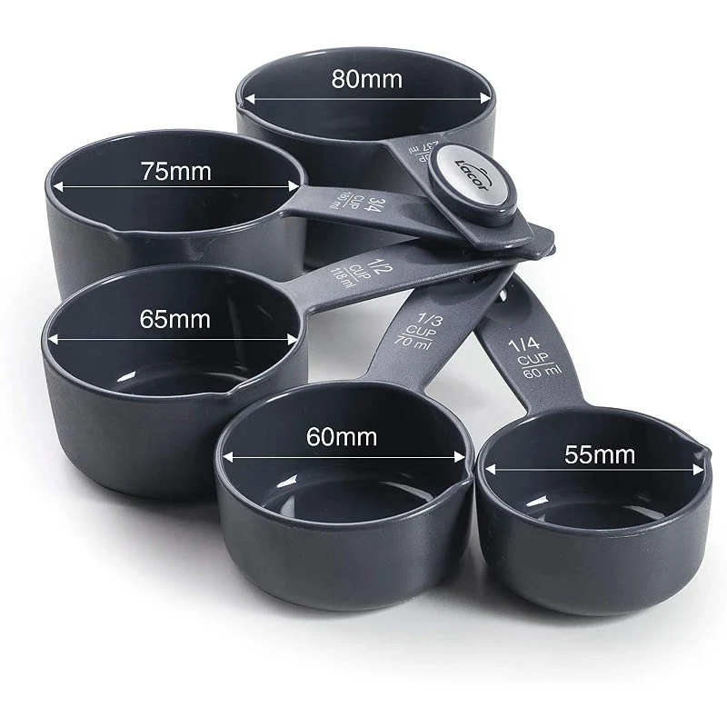 Juego de 5 cazos medidores Grey
