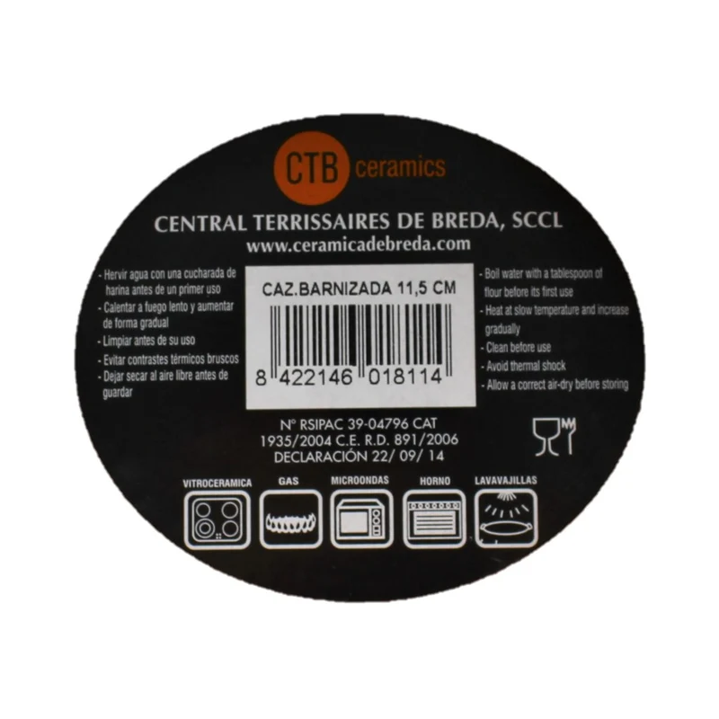 CTB ceramics Cazuela Tonschale 11,5 cm Durchmesser