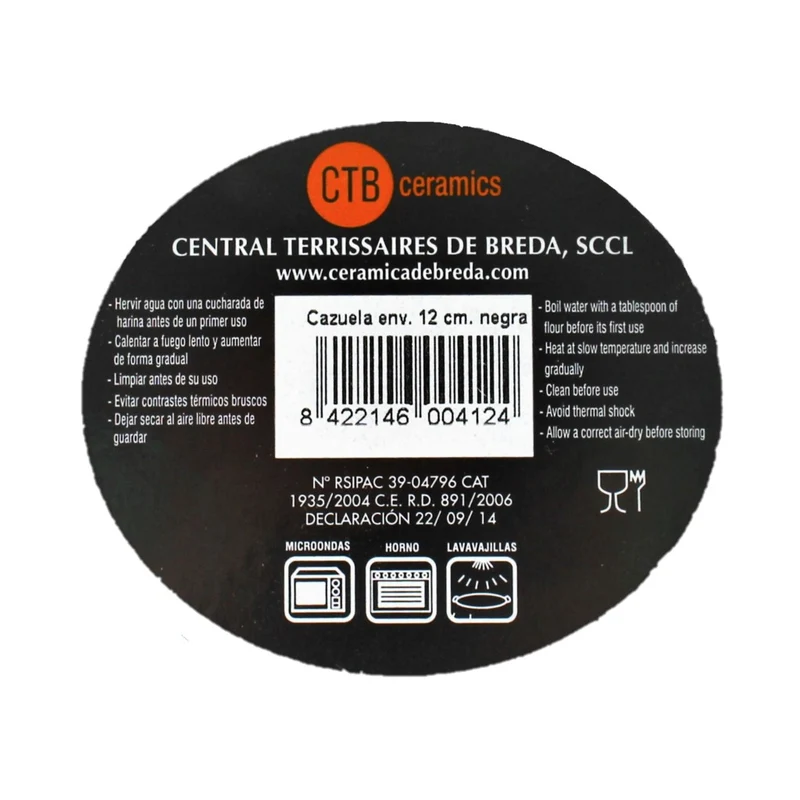 CTB ceramics Cazuela Tonschale dunkelbraun/schwarz 12cm Durchmesser