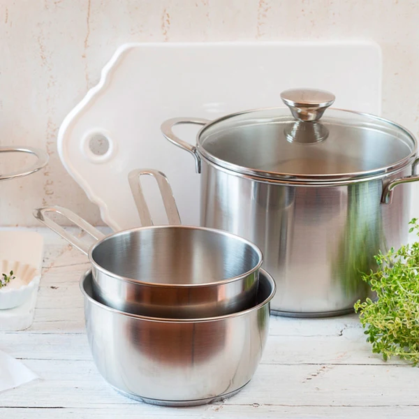 Batería de cocina 9 piezas acero inoxidable sin antiadherente Ancora