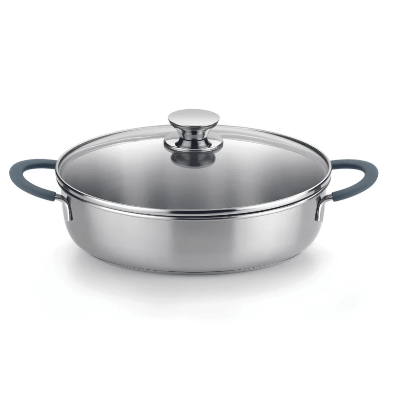Bateria de cocina 7 piezas acero inoxidable sin antiadherente Master Bra
