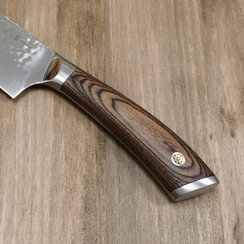Cuchillo Cocinero 3 Claveles Sakura 20 cm – Hoja Forjada Martillada y Mango Pakka