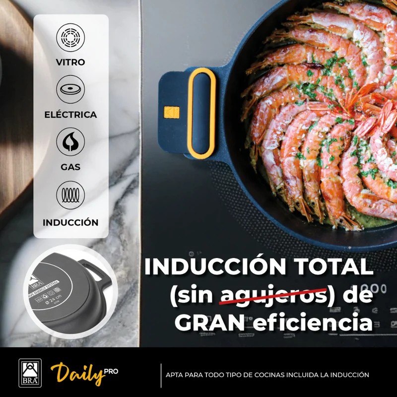 Batería de cocina 9 piezas Daily Pro