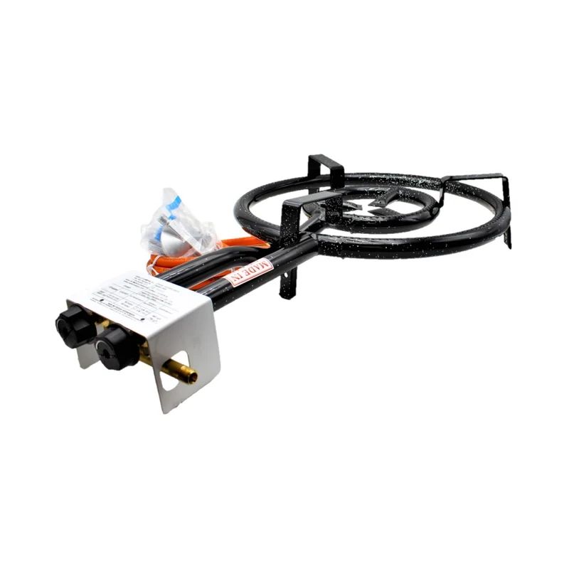 Gasringbrenner 2-Flammig 40cm inkl. Gasschlauch-Regler Set