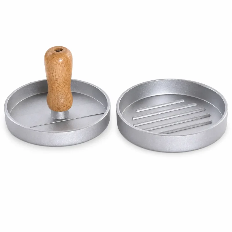 PRENSA HAMBURGUESAS INOX ACACIA 12X8CM
