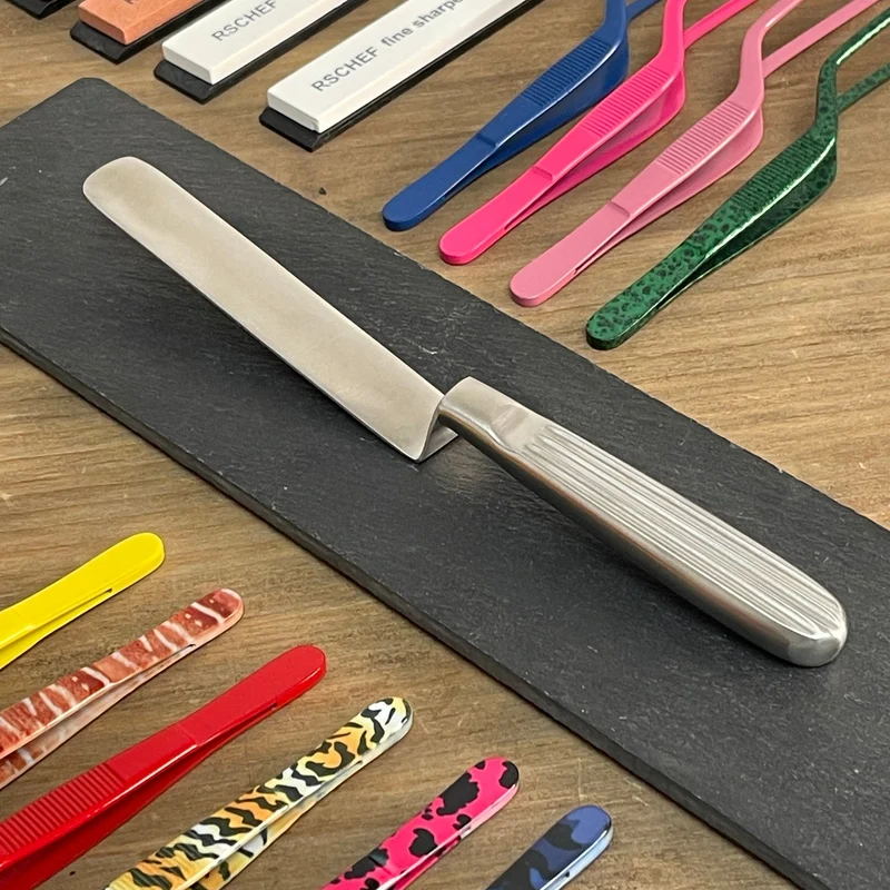 Espátula Emplatar Profesional Chef - Acero Inoxidable 18/10 Hoja Estrecha