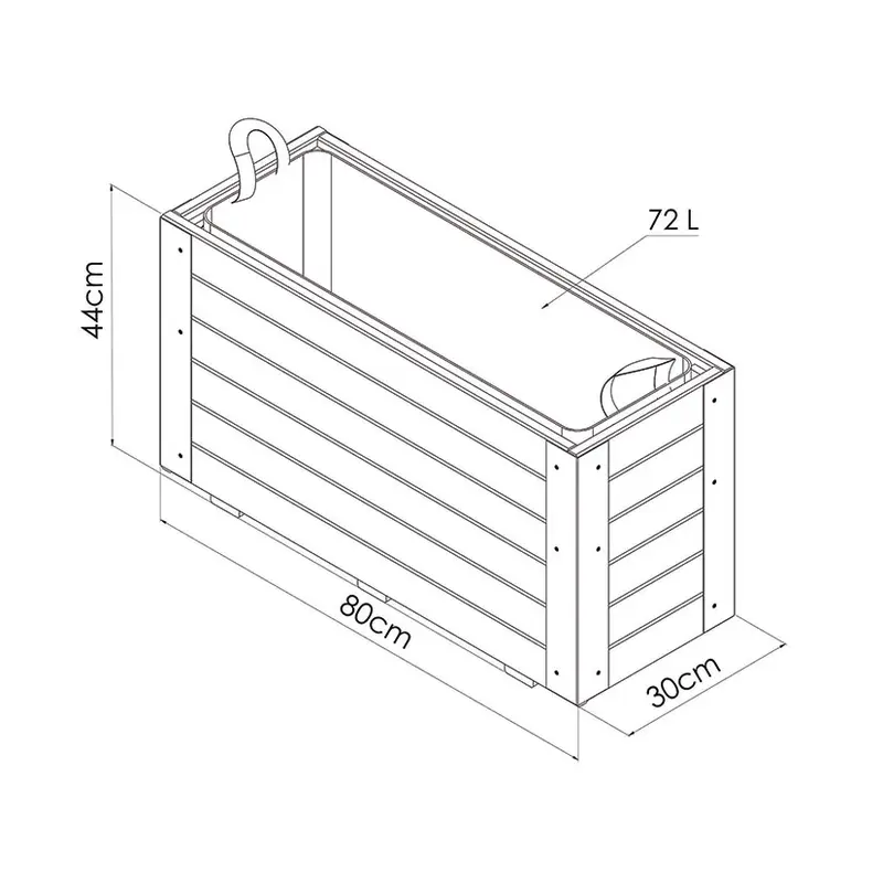 JARDINERA BAMBÚ 80X30X43,5 CM, 72L