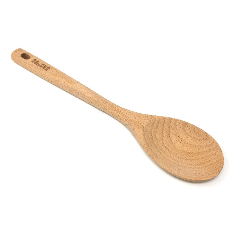Cuchara redonda de madera de haya 30 cms