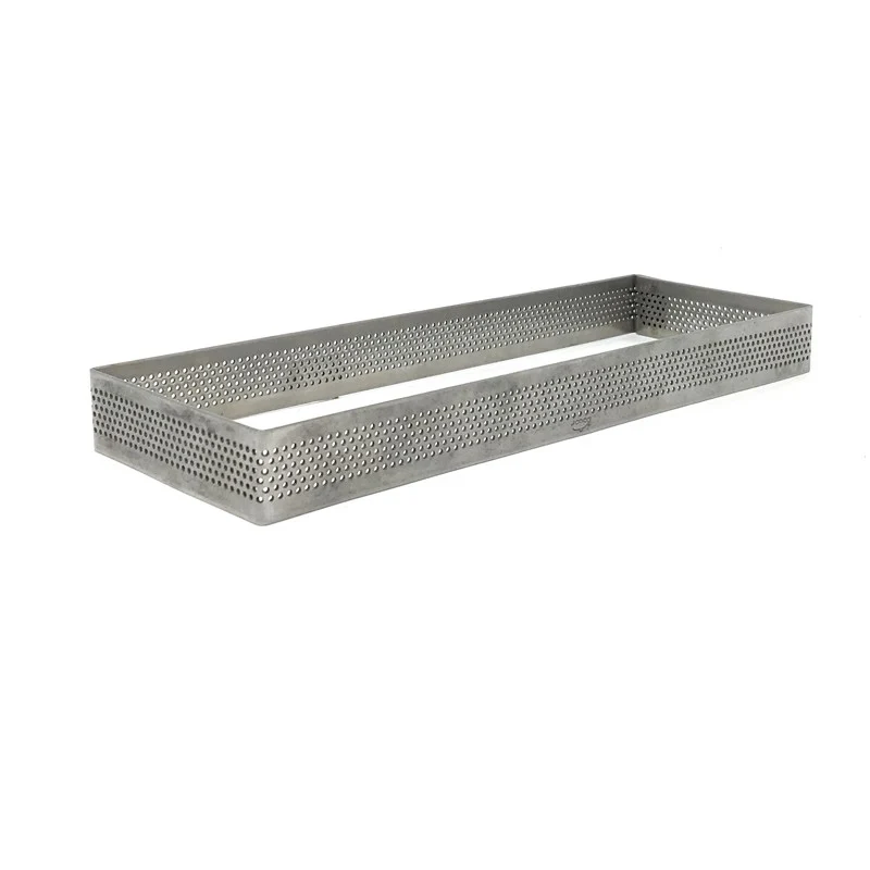 Aro Rectangular Perforado 28x8 cm Acero Inoxidable - Altura 2 cm Lacor