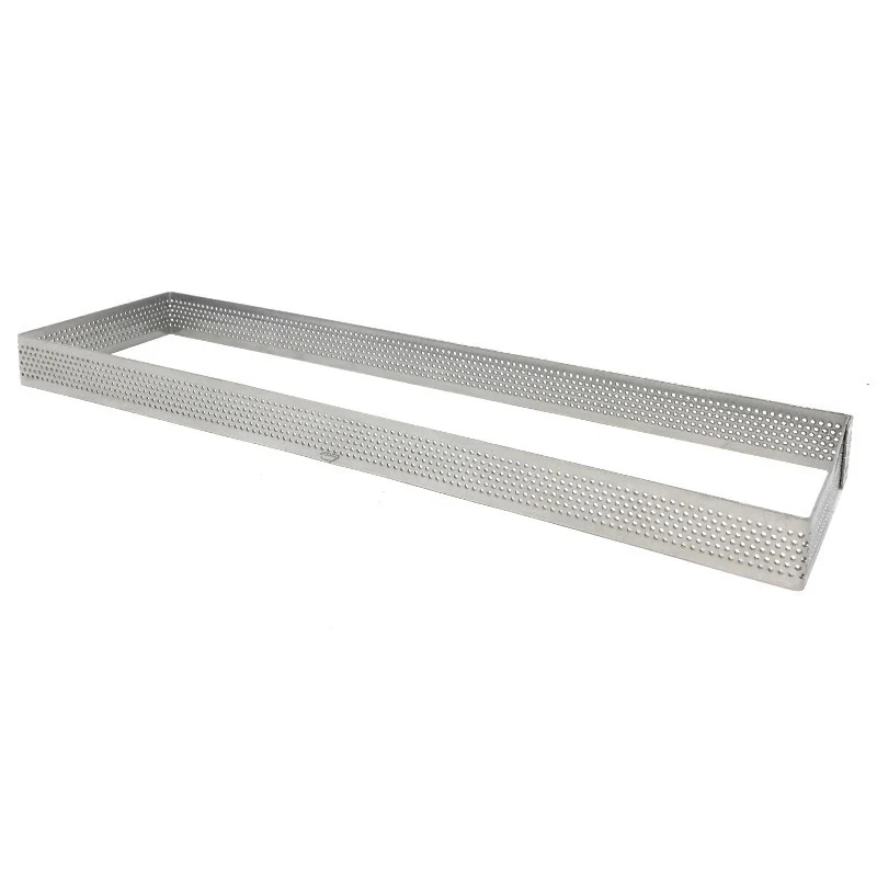 Aro Rectangular Perforado 28x8 cm Acero Inoxidable - Altura 2 cm Lacor