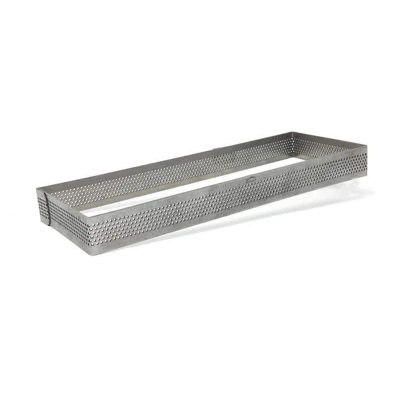 Aro Rectangular Perforado 20x7 cm Acero Inoxidable - Altura 2 cm Lacor
