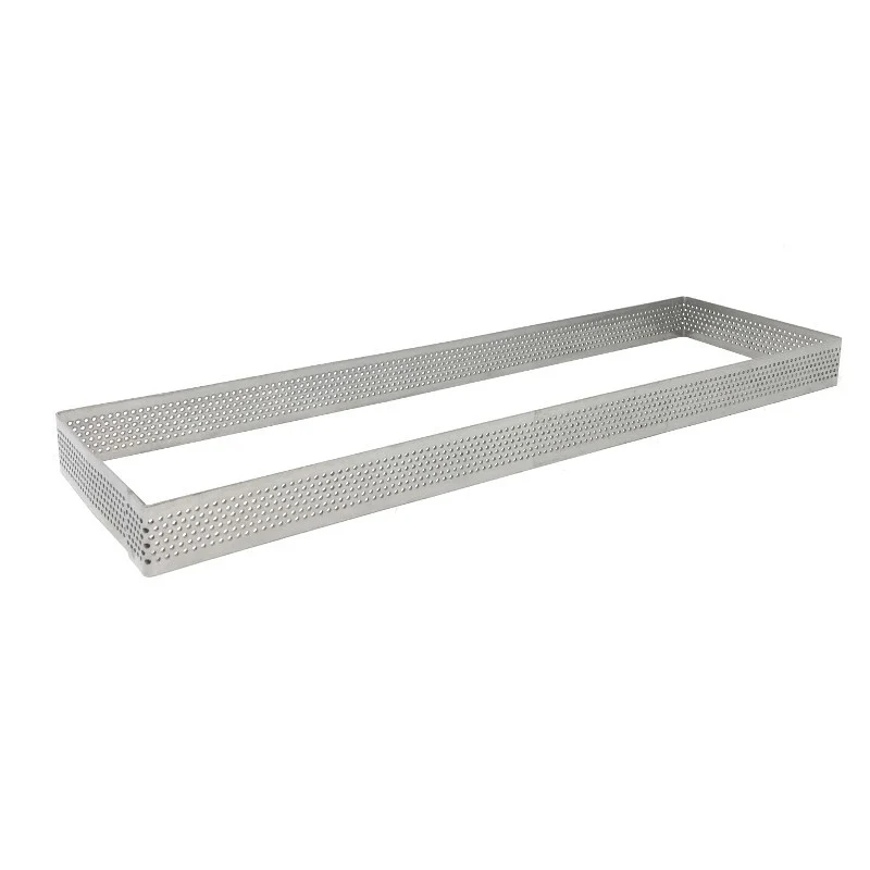 Aro Rectangular Perforado 20x7 cm Acero Inoxidable - Altura 2 cm Lacor