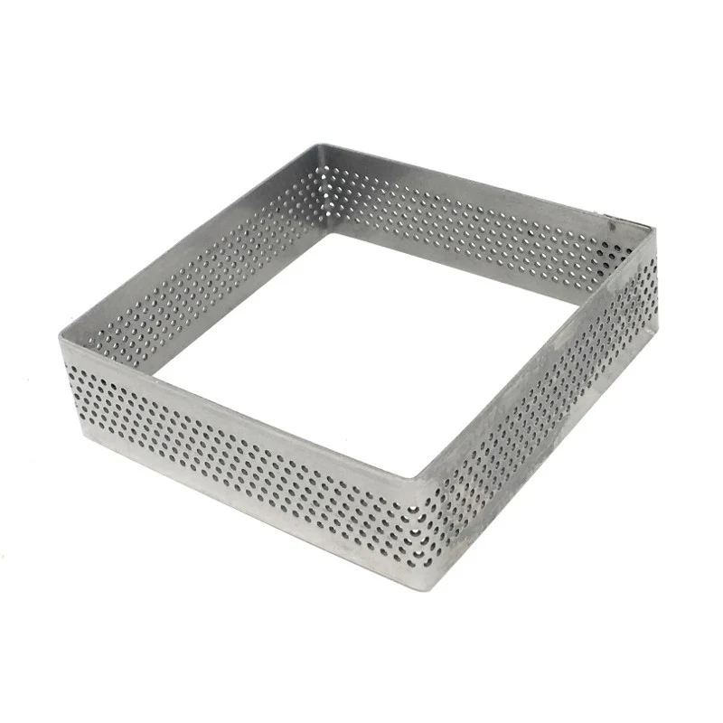 Aro para tarta cuadrado perforado 7 Cms