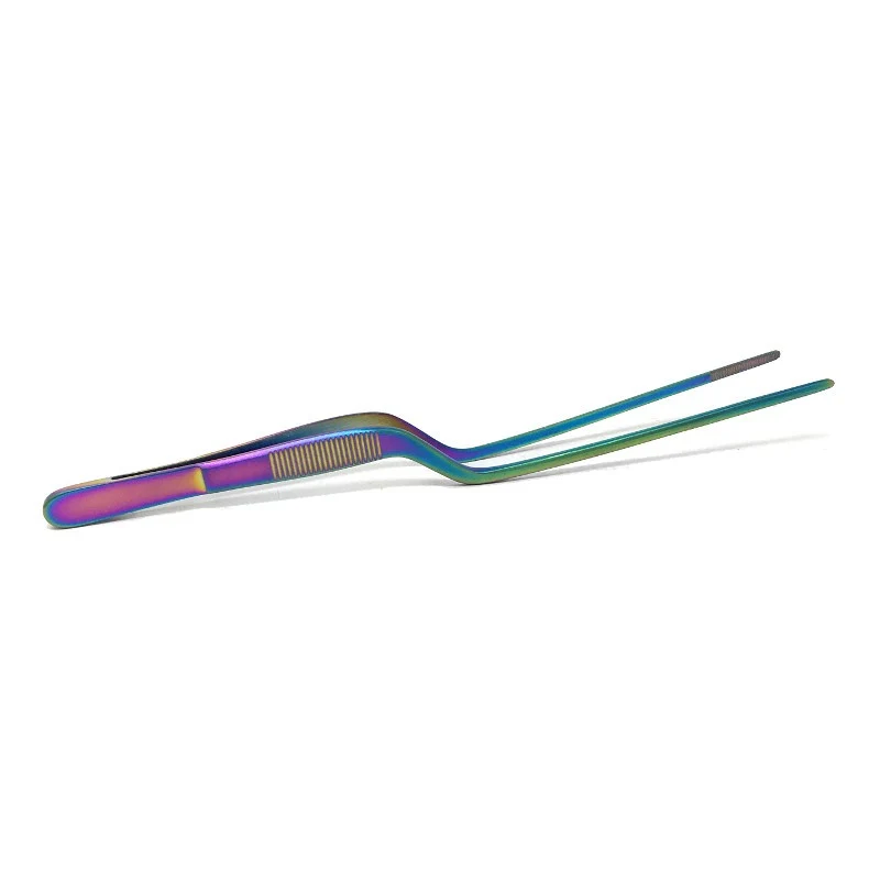 Pinza de Emplatado Irisada Titanio 20cm - Profesional Alta Cocina