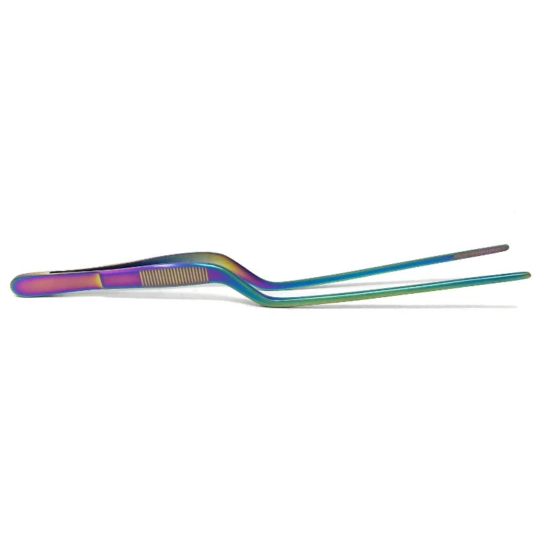 Pinza de Emplatado Irisada Titanio 20cm - Profesional Alta Cocina