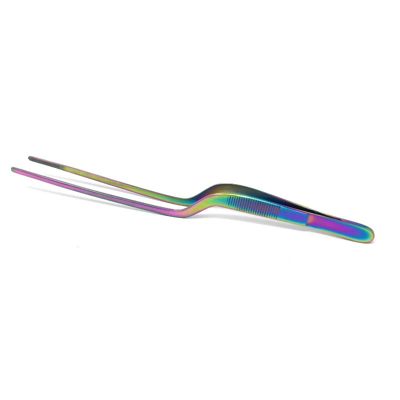 Pinza de Emplatado Irisada Titanio 20cm - Profesional Alta Cocina