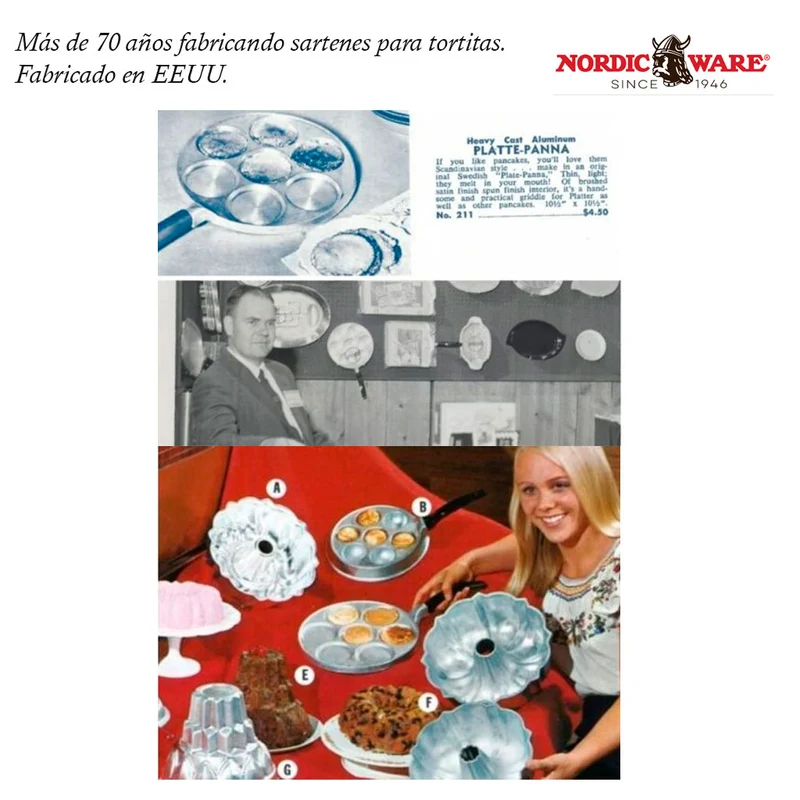 Sartén para tortitas rellenas, pop dots y ebelskiver daneses Nordic Ware