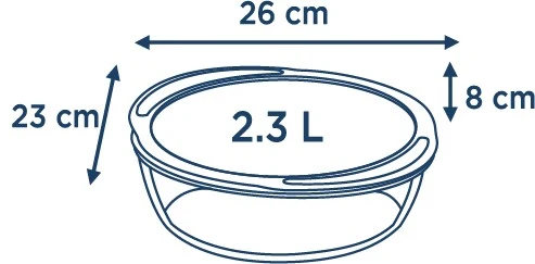 FUENTE REDONDA CON TAPA 26CM BASIC PYREX