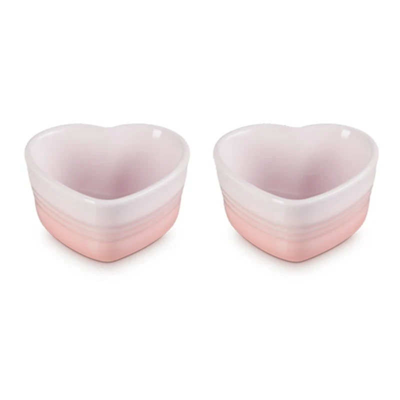 Conjunto de dos ramequines corazón Le Creuset