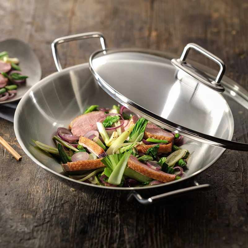 Wok de acero inoxidable con tapa y rejilla Zwilling Plus