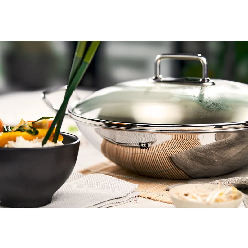Wok de acero inoxidable con tapa y rejilla Zwilling Plus