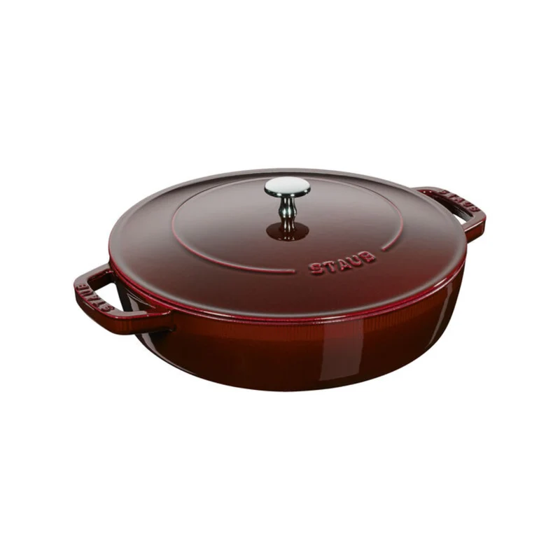Cocotte baja tipo cacerola de hierro fundido Staub